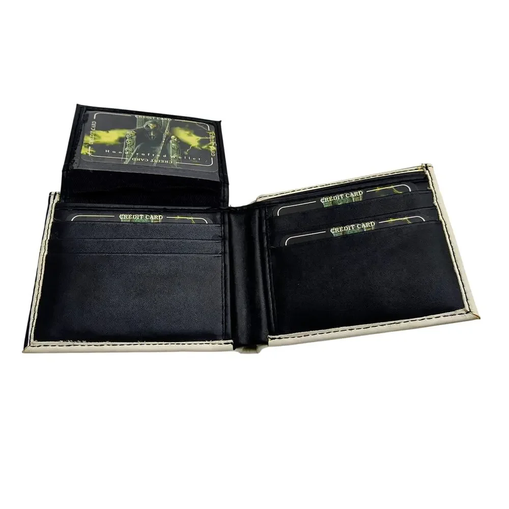 Handcrafted Men’s Full‑Size Wallet – Vegan Leather, Grim Reaper Throne & Scythe